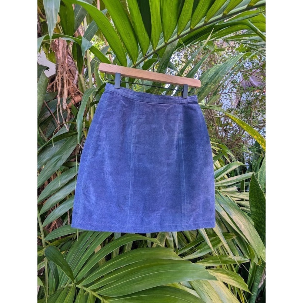 vintage purple suede mini skirt size 5 witchy fall dark academia disco retro